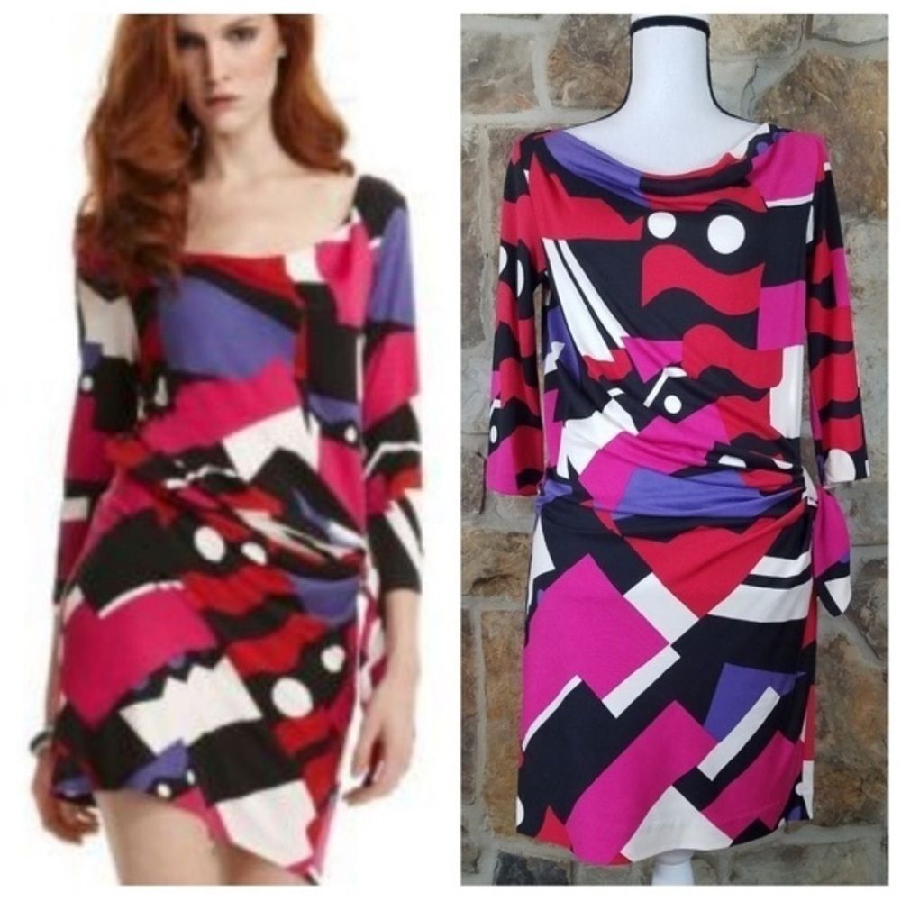 Diane Von Furstenberg Multicolor Abstract Dress silk size 2